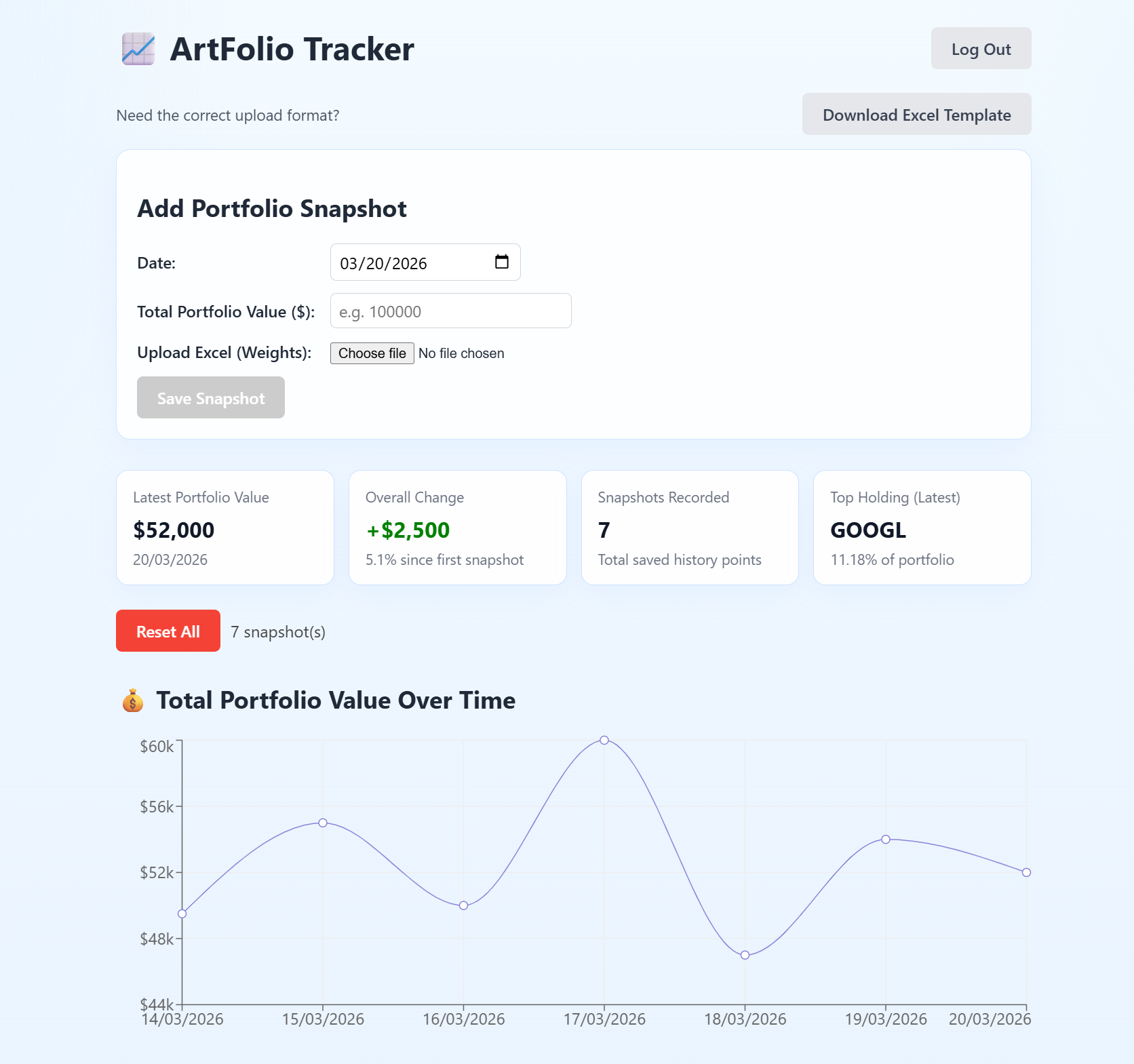 ArtFolio Tracker screenshot